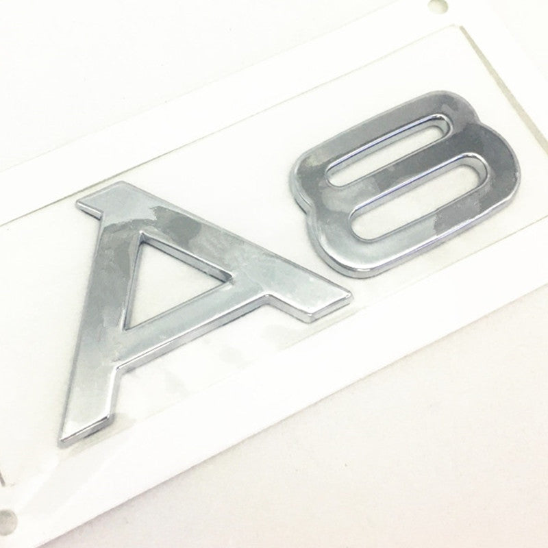 1 Pcs For Audi Black/Silver A 3 4 5 6 7 8 Rear Bumper Trunk Emblem Stickers Badge Decals