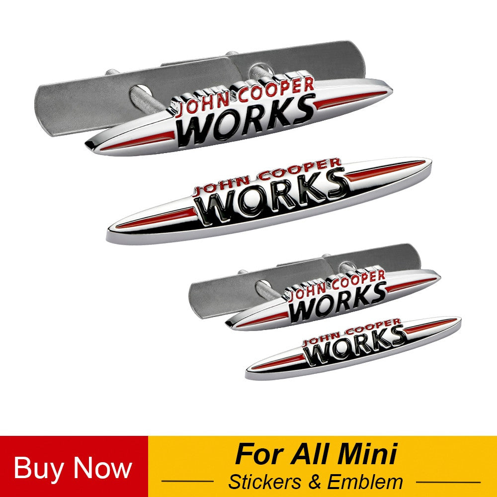 For Mini Cooper John Cooper Works JCW Front Grille Grill Badge Emblem Sticker - larahd