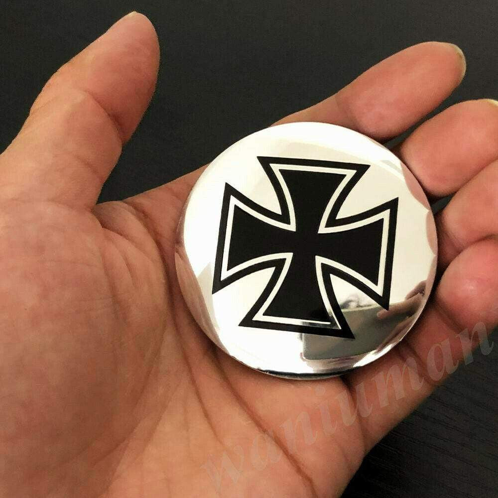 4pcs 56mm Maltese Cross Car Wheel Center Hub Cap Badge Emblem Decals Sticker