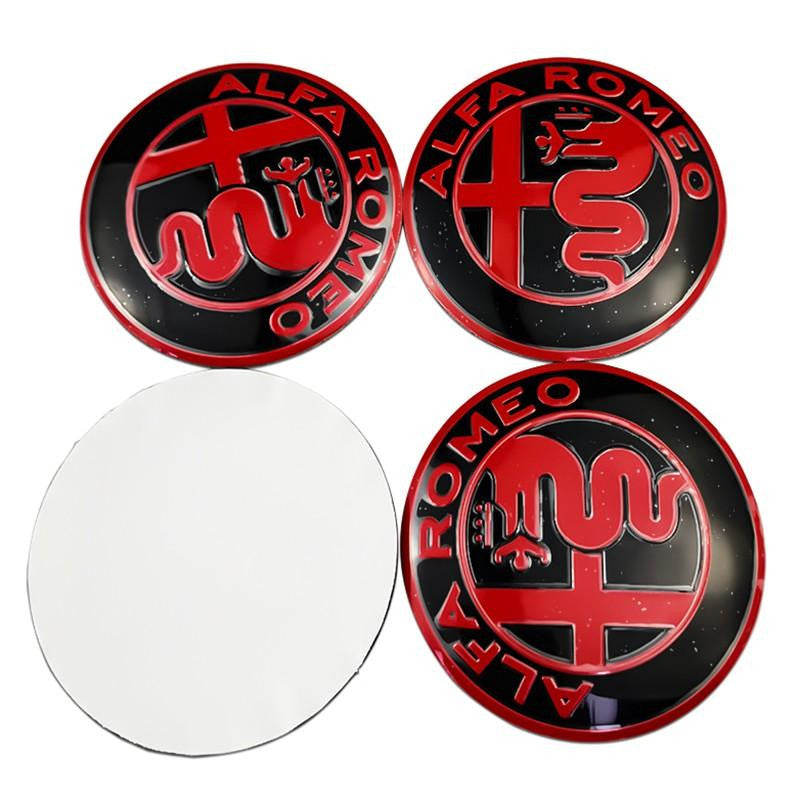 4pcs 56mm Alfa Romeo Car Wheel Center Hub Cap Sticker Auto Tire Emblem Badge Decal Accessories