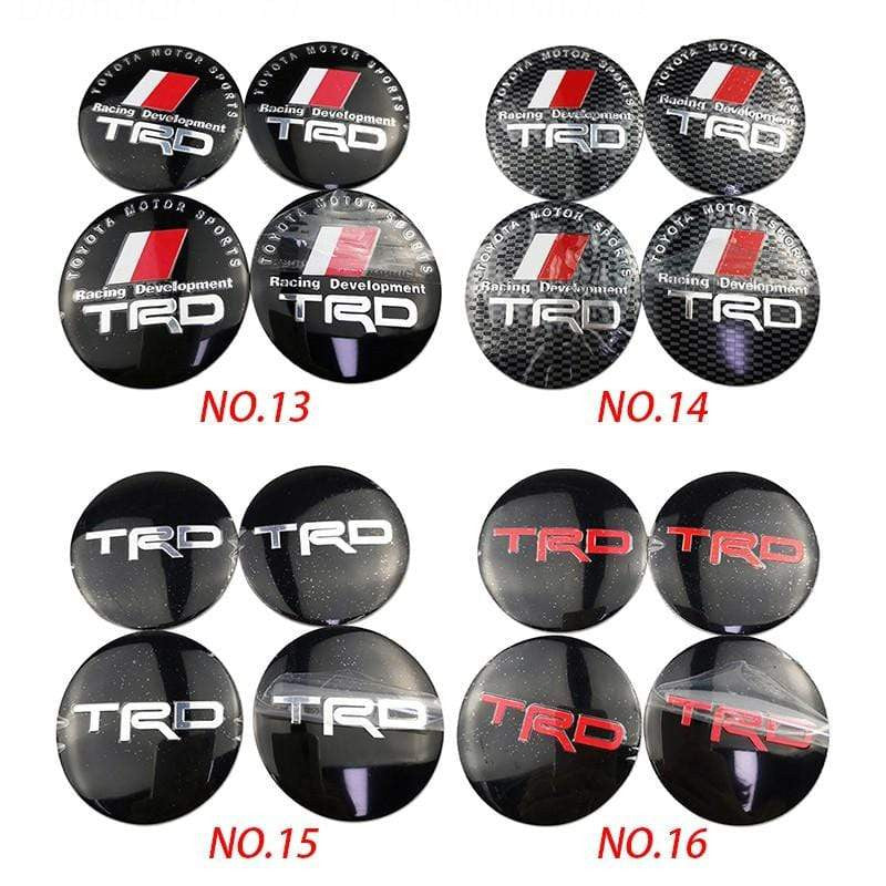 56mm 4pcs Toyota TRD VXR Vios Camry Corolla 4runner Tundra Crown Car Wheel Center Hub Cap Sticker Emblem Badge Decal-Realmancar