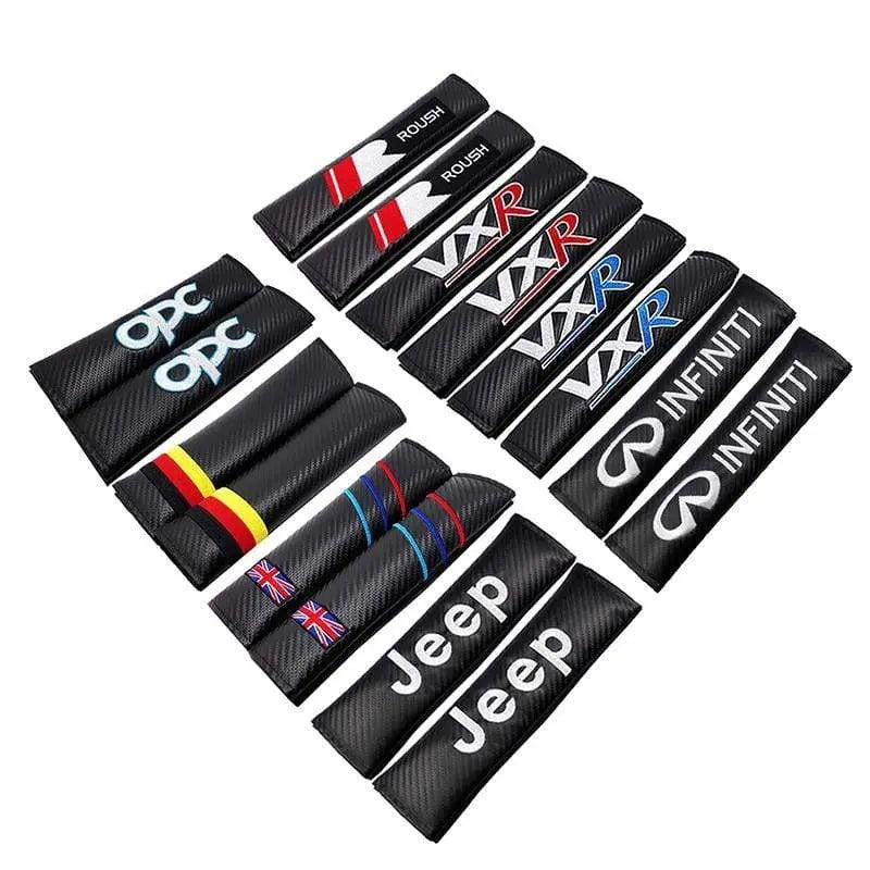 Jeep Infiniti Roush SRT OPC VXR German British Flag Car Seat Safety Belt Pad Cover Case Shoulder Pad Accessories - larahd