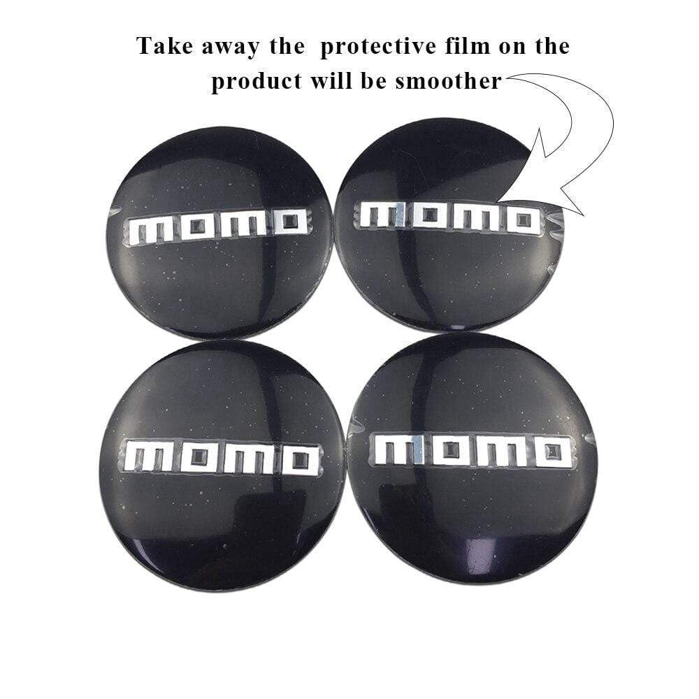 MOMO Logo For  Jaguar Fiat Lancia Corvette BMW Benz Toyota 56mm Wheel Rim Emblem Hub Caps Automobile Styling