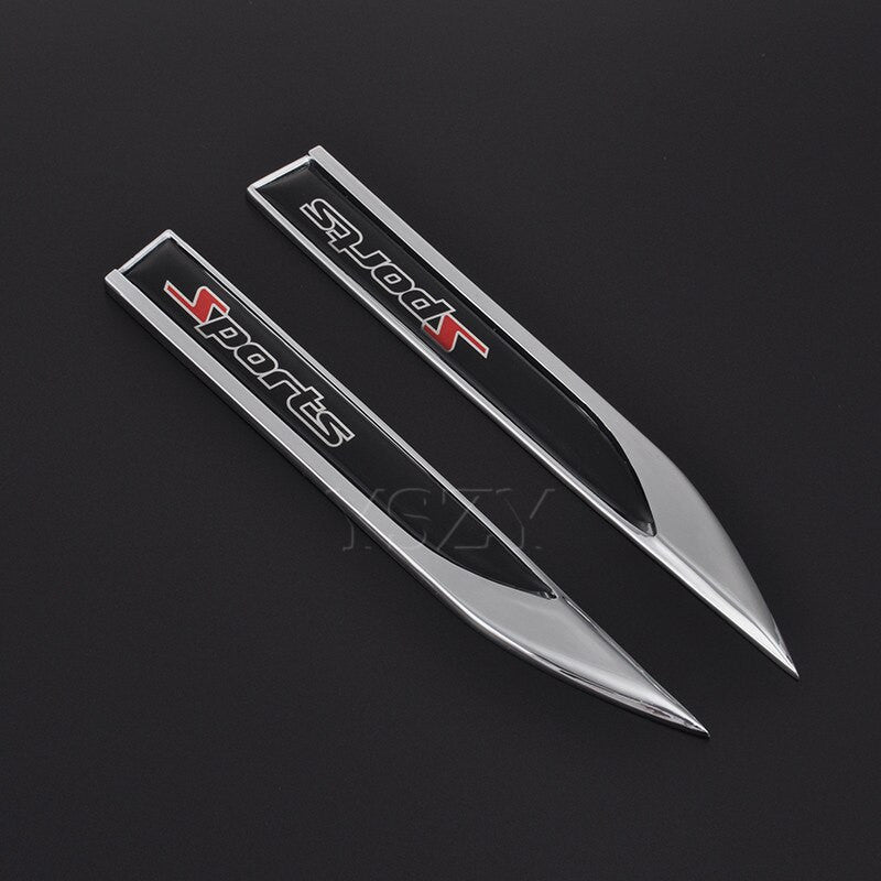 2pcs Sticker Side Wing Badge Emblem Decal for BMW Audi A3A4 Turbo 4X4 4WD Sports