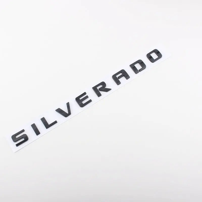 3D Side Fender Trunk Emblem Sticker For Chevrolet SILVERADO Letters Silver Black