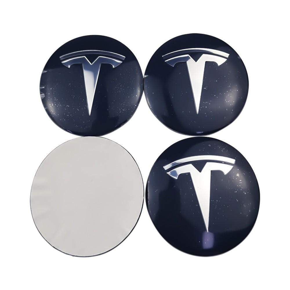 4PCS 56mm Tesla Logo Car Wheel Center Hub Cap Sticker Auto Tire Emblem Badge Decal