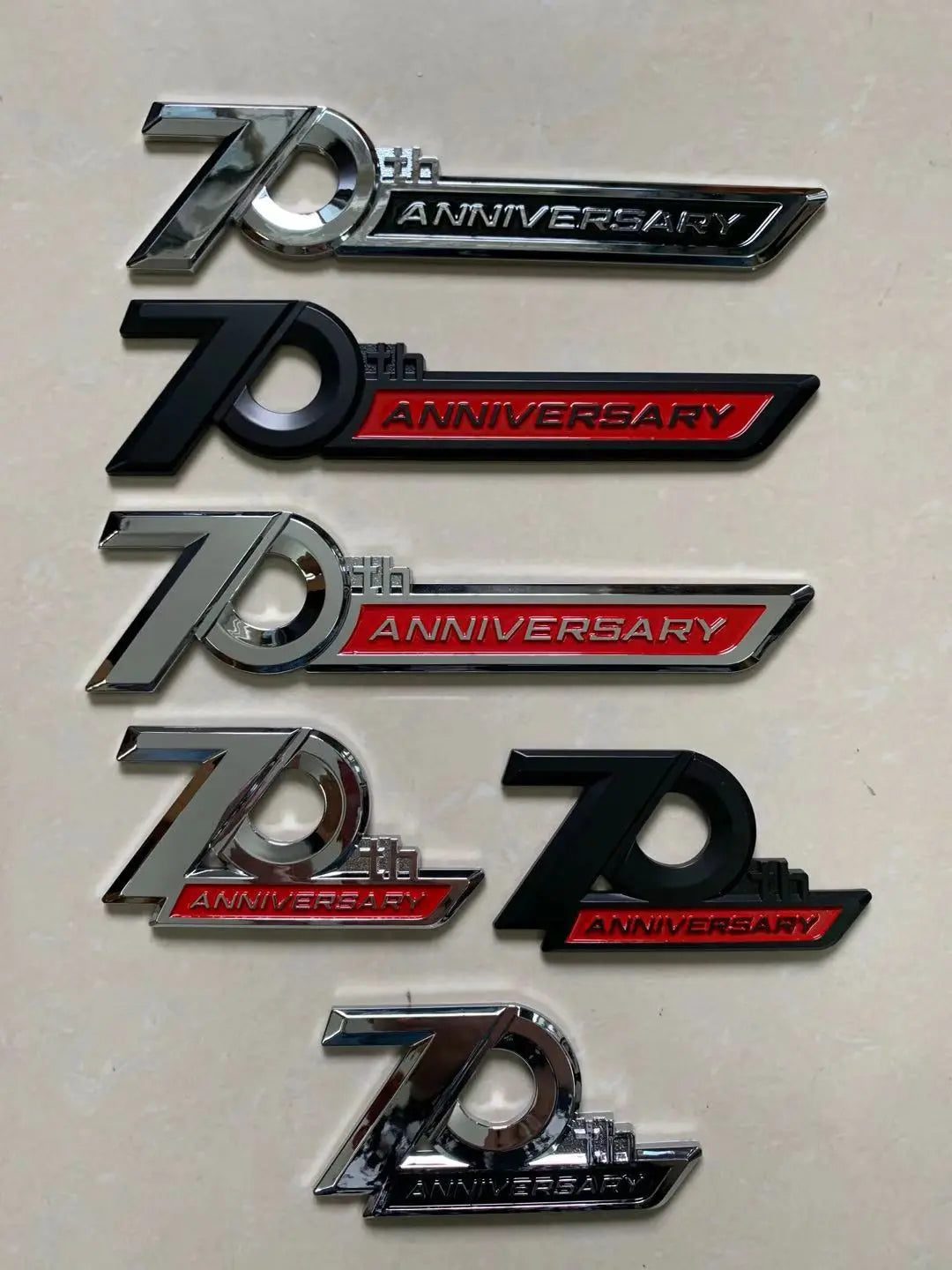 1 pic Side Emblem 70th Anniversary 3D Emblem Trunk Badge Sticker For Toyota Land Cruiser - larahd