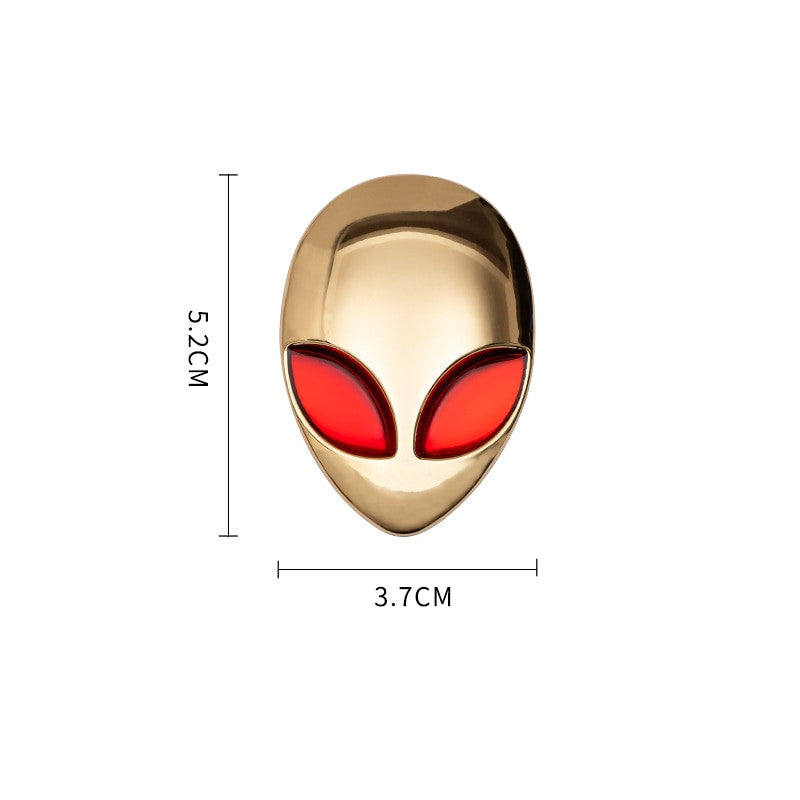 Alien Head UFO Auto Badge Decal Car Emblem Rear Trunk Sticker - larahd