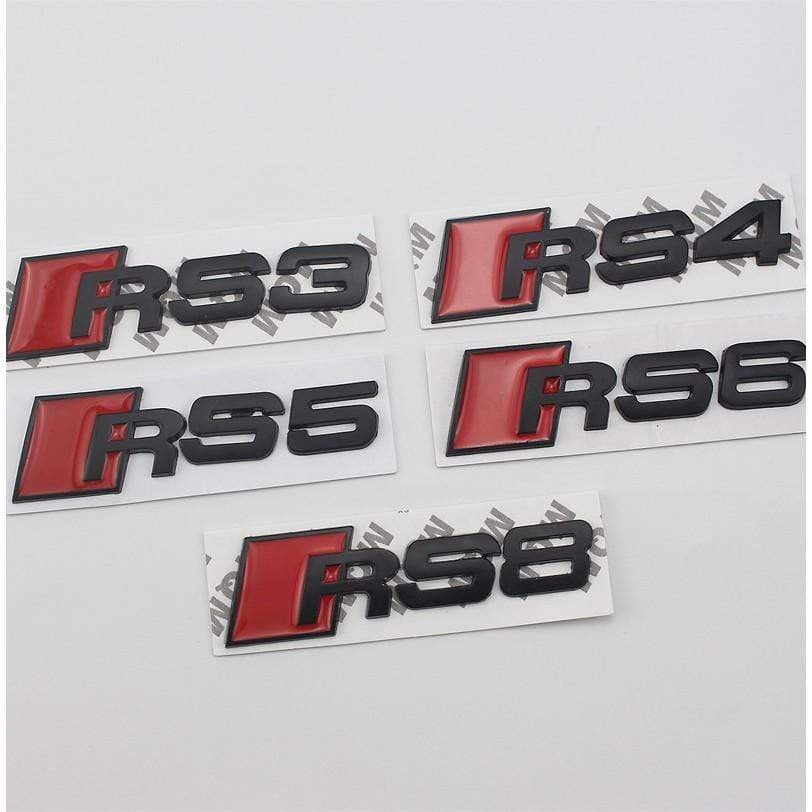 Modified Letetr S3 S4 S5 S6 S8 RS3 RS4 RS5 RS6 RS8 3D Metal Car Sticker for Audi Auto Emblem Badge Decal - larahd