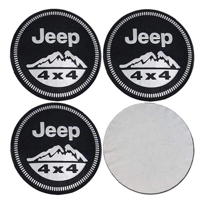 4pcs 56mm Jeep TRAIL RATED 4X4 Snow Mountain Car Wheel Center Hub Cap Sticker Auto Tire Emblem Badge Decal