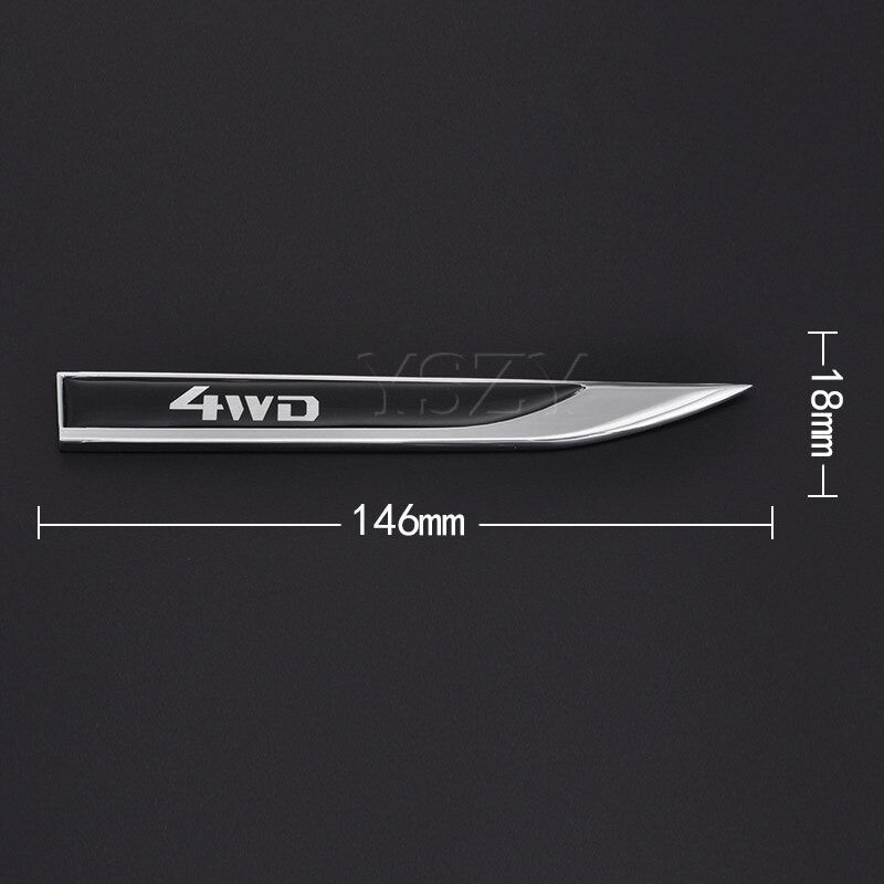 2pcs Sticker Side Wing Badge Emblem Decal for BMW Audi A3A4 Turbo 4X4 4WD Sports - larahd