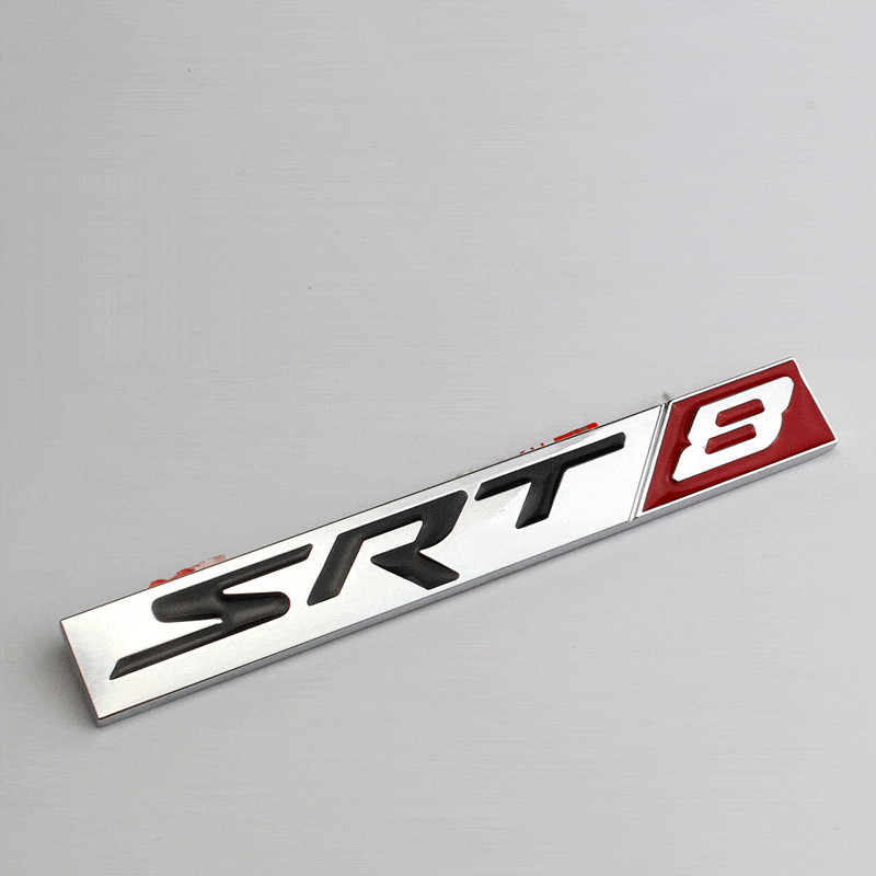 Metal Car Body Decoration for SRT8 SRT6 Logo Car Rear Side Sticker for Dodge Charger Challenger Caliber Jcuv Ram Journey Caravan - larahd