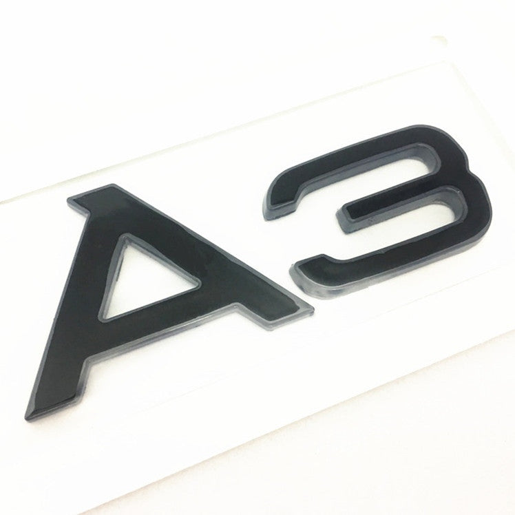 1 Pcs For Audi Black/Silver A 3 4 5 6 7 8 Rear Bumper Trunk Emblem Stickers Badge Decals - larahd