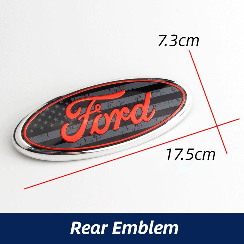 DIY Front Grille/Rear Trunk Oval Emblem 7/9 inch Fit For F150 F250 F350 Explorer - larahd