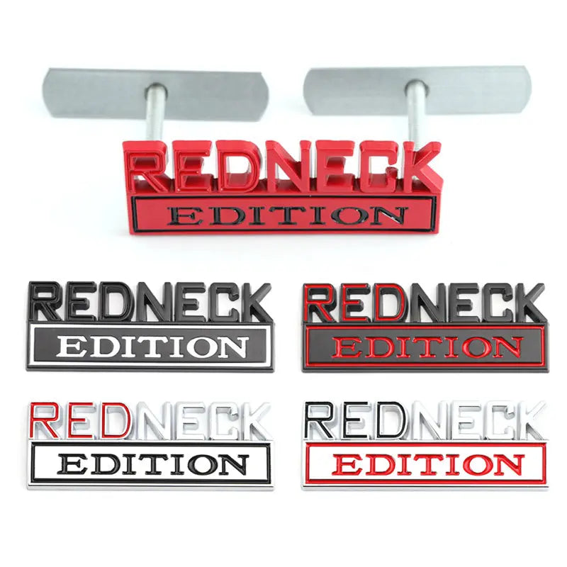 Redneck Edition Badge Emblem Hood Grille Sticker for Subaru Honda Jeep Ford Nissan Lexus - larahd