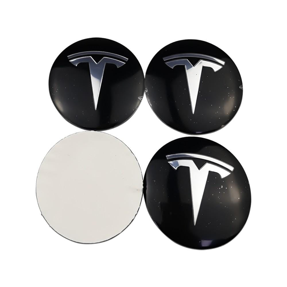 4PCS 56mm Tesla Logo Car Wheel Center Hub Cap Sticker Auto Tire Emblem Badge Decal