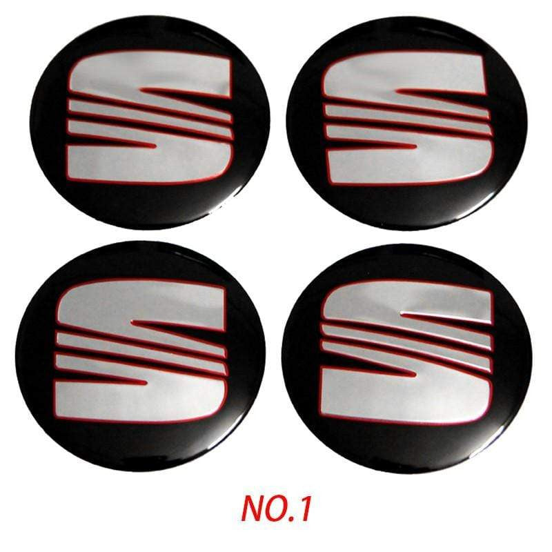 4PCS 56mm SEAT Logo Car Wheel Center Hub Cap Sticker Auto Tire Emblem Badge Decal - larahd