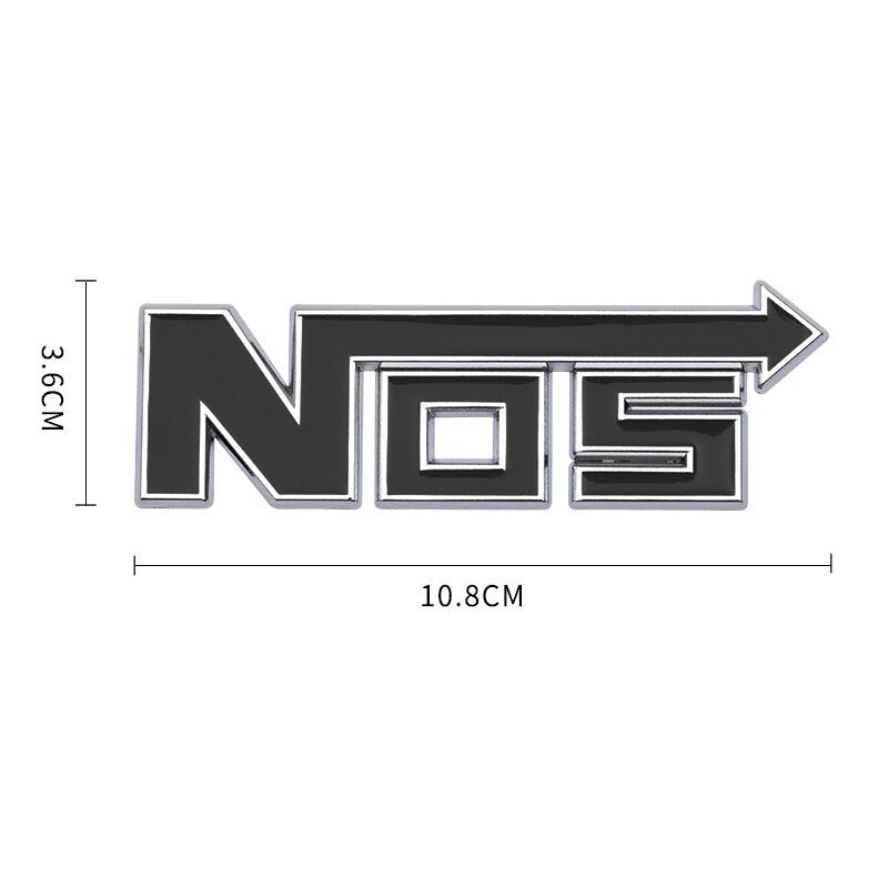 Metal NOS Nitrous Oxide Systems Vintage Car Grill Emblem Badge Decal Sticker