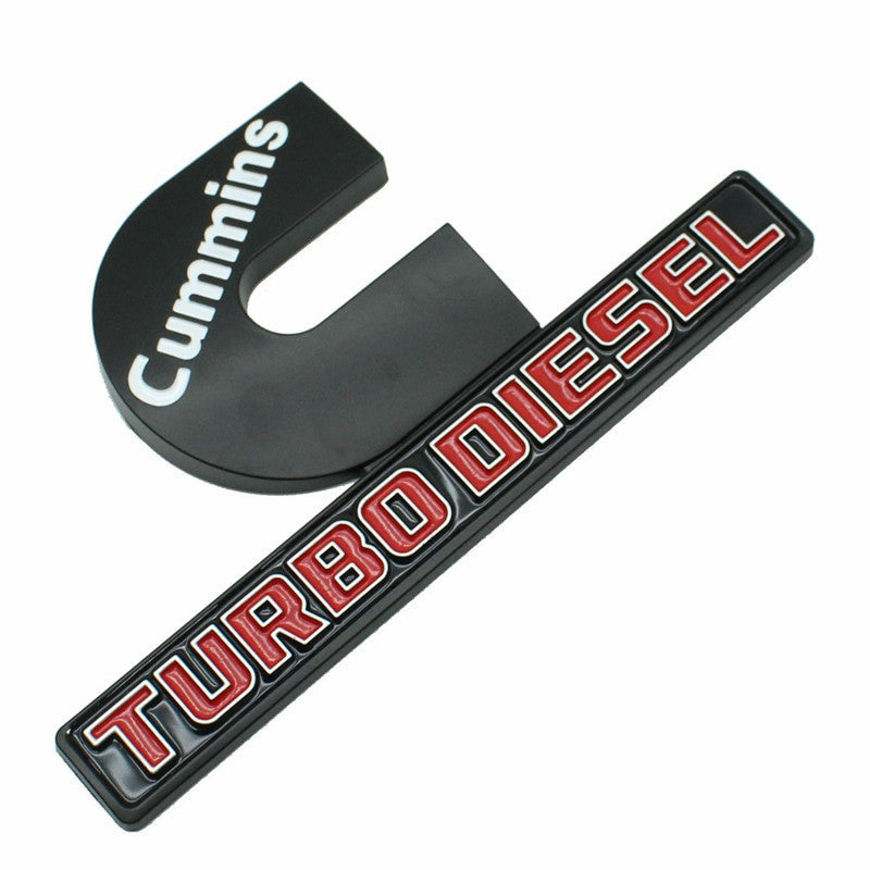 2PCS Metal Cummins Turbo Diesel Fender Emblems Badges Sticker For MOPAR Dodge RAM 3500 2500