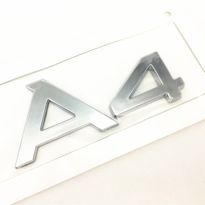 1 Pcs For Audi Black/Silver A 3 4 5 6 7 8 Rear Bumper Trunk Emblem Stickers Badge Decals