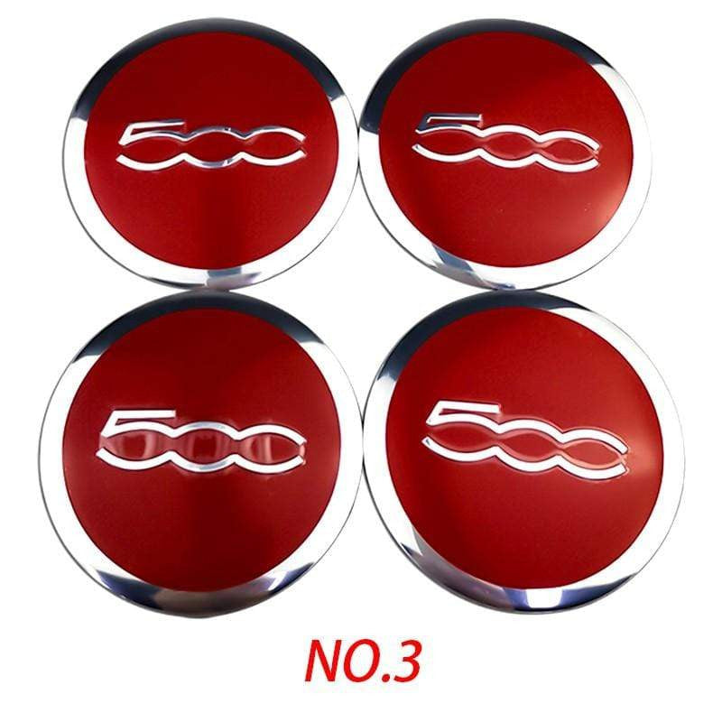 4PCS 56mm Fiat 500 Car Wheel Center Hub Cap Sticker Auto Tire Emblem Badge Decal - larahd