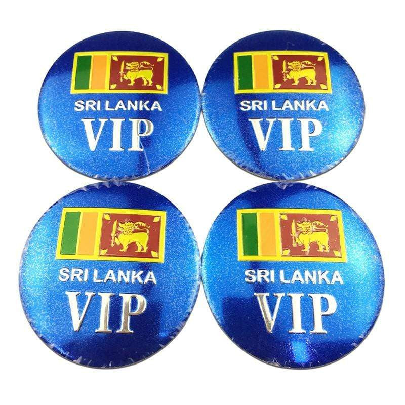 4PCS 56mm Sri Lanka Flag VIP Logo Car Wheel Center Hub Cap Sticker Emblem Badge Decal for SAAB SEAT Peugeot Doage KIA MG-Realmancar