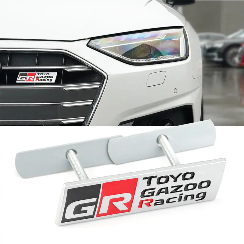 GR Gazoo Racing Badge Front Hood Grille Emblem Decal for Toyota HV YARiS GRMN GR Sport - larahd