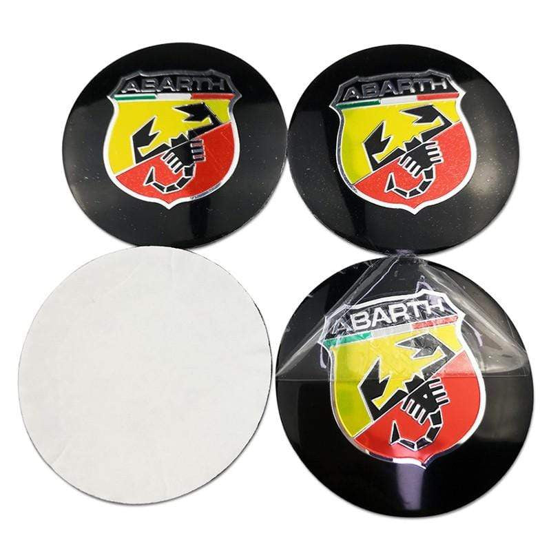 4PCS 56mm Abarth Scorpion Car Wheel Center Hub Cap Sticker Auto Tire Emblem Badge Decal