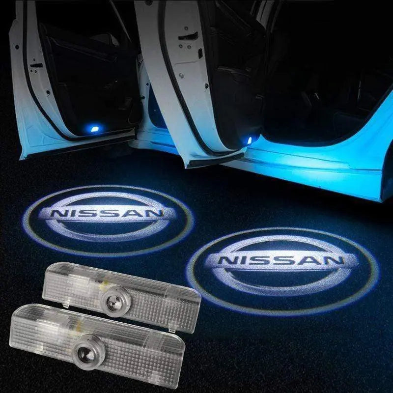 2XPcs Wireless LED Courtesy Car Logo Door Ghost Shadow Projector Light Fit All Nissan - larahd