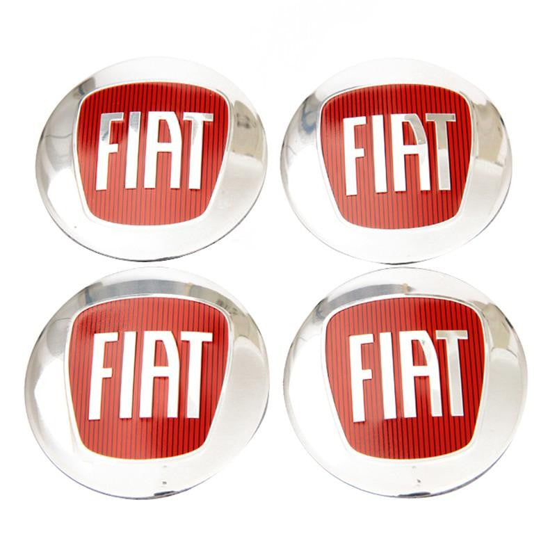 4PCS 56mm Fiat 500 Car Wheel Center Hub Cap Sticker Auto Tire Emblem Badge Decal