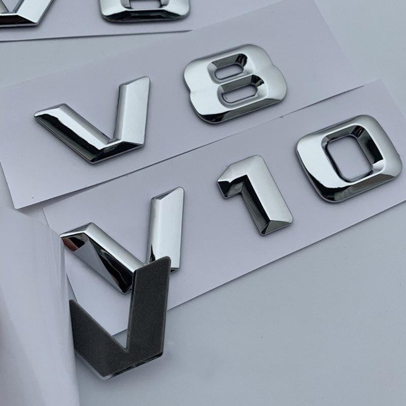 V6 V8 V10 V12 Letter Number Chrome Emblem Logo for Mercedes Benz C200 E300 Car Styling Fender Discharging Capacity Mark Sticker - larahd