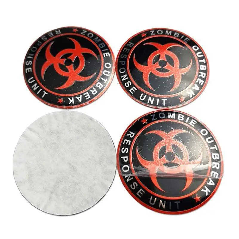 4PCS 56mm Biochemical Crisis Umbrella Car Wheel Center Hub Cap Sticker Auto Tire Emblem Badge Decal