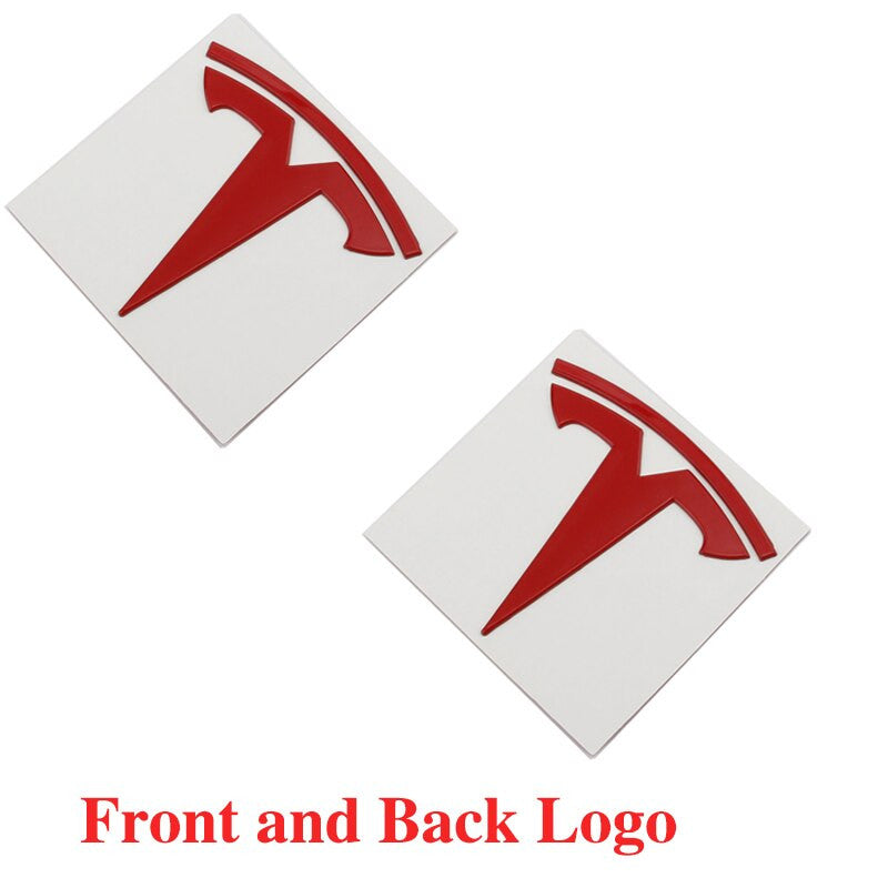 Metal Alloy Front Hood & Rear Tesla Emblem T Logo Badge For Tesla Model 3