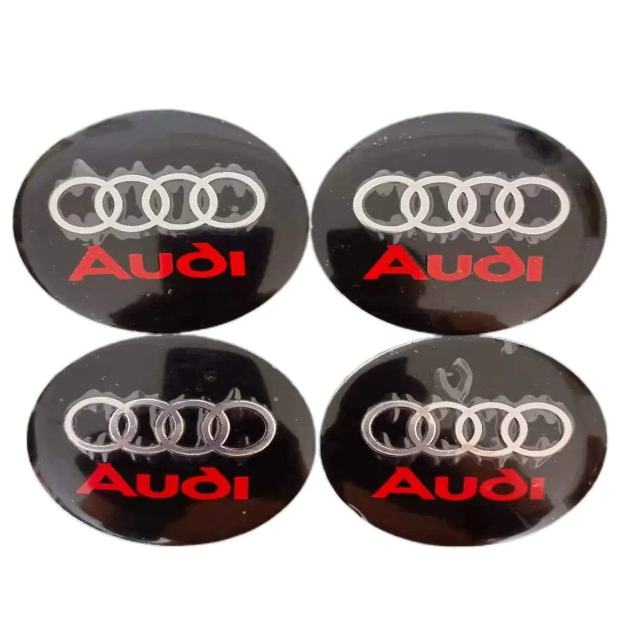 4pcs 56mm Audi RS Sline Quattro a3 a4 a5 a6 tt a4l q3 q5 q7 Car Wheel Center Hub Cap Sticker Emblem Badge Decal - larahd