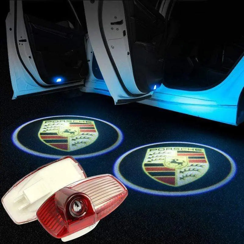 2PCS LED Car Laser Projector HD Welcome Door Trim Lights compatible For Porsche