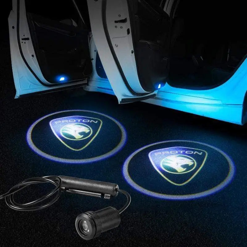 2pcs LED Car Door Courtesy Projector Laser Ghost Shadow Light For PROTON Logo