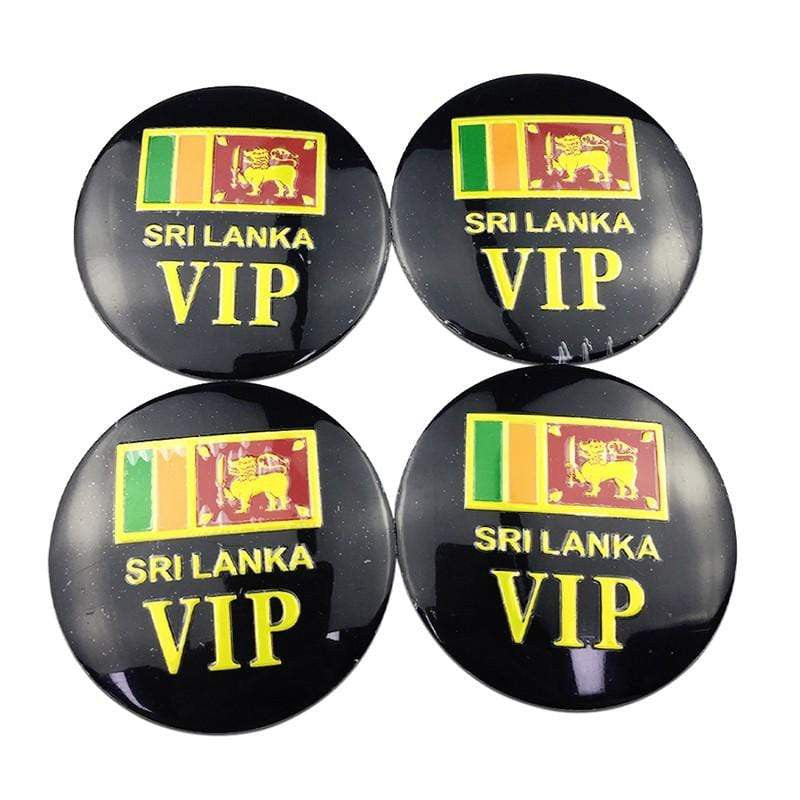 4PCS 56mm Sri Lanka Flag VIP Logo Car Wheel Center Hub Cap Sticker Emblem Badge Decal for SAAB SEAT Peugeot Doage KIA MG