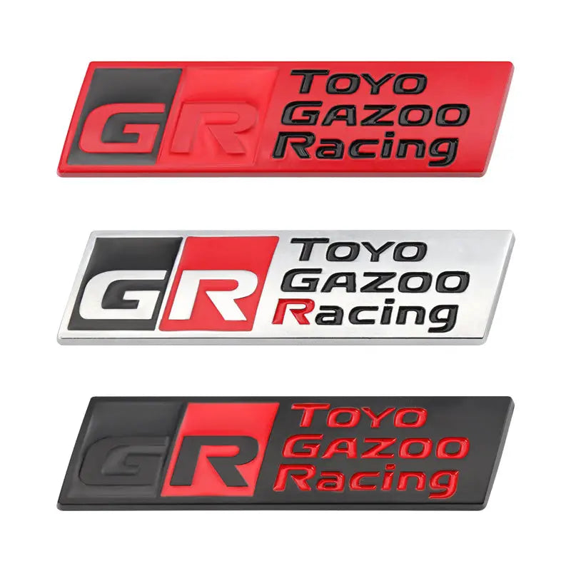 GR Gazoo Racing Badge Front Hood Grille Emblem Decal for Toyota HV YARiS GRMN GR Sport - larahd