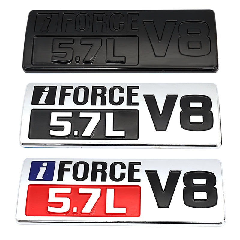 iFORCE 5.7L V8 Stickers Badge Emblem Decals for Toyota Tundra Prado Corolla Highlander - larahd