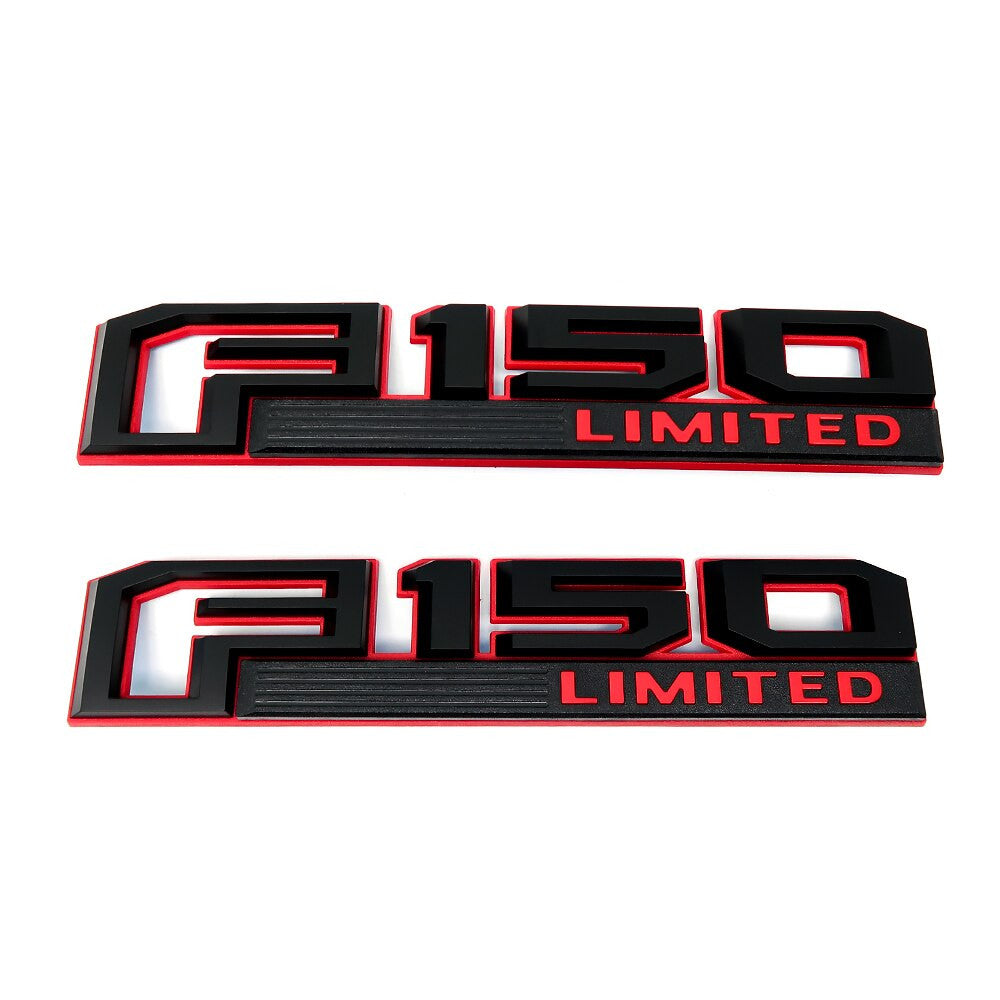 2pcs Ford F150 F150 LARIAT LIMITED PLATINUM XLT Fender Emblems Drivers Side Rear Sticker