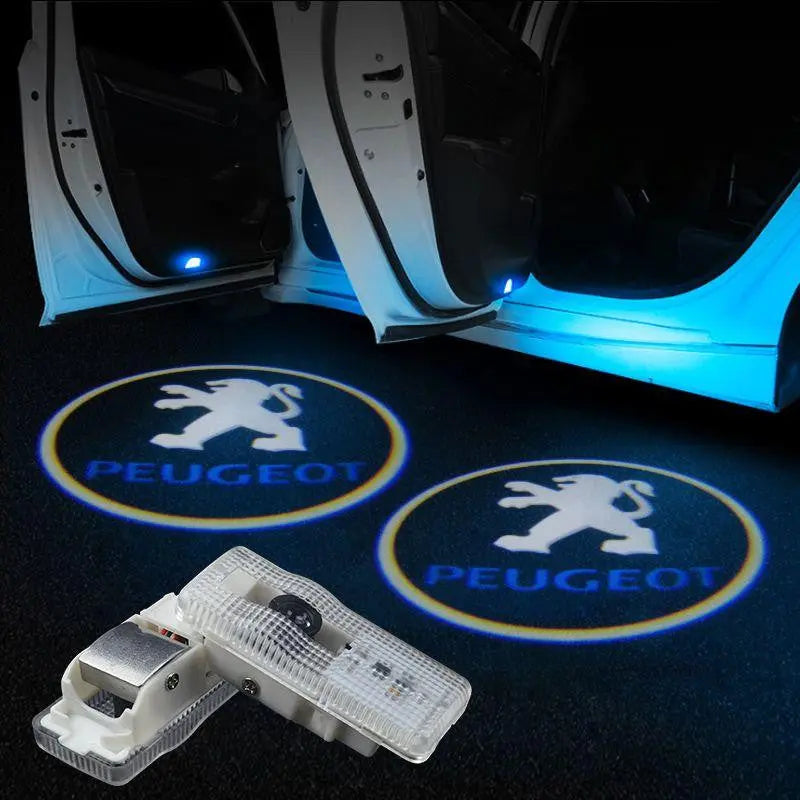 2X Wireless Car Door Welcome Projector Logo Ghost Shadow Laser Light For Peugeot - larahd