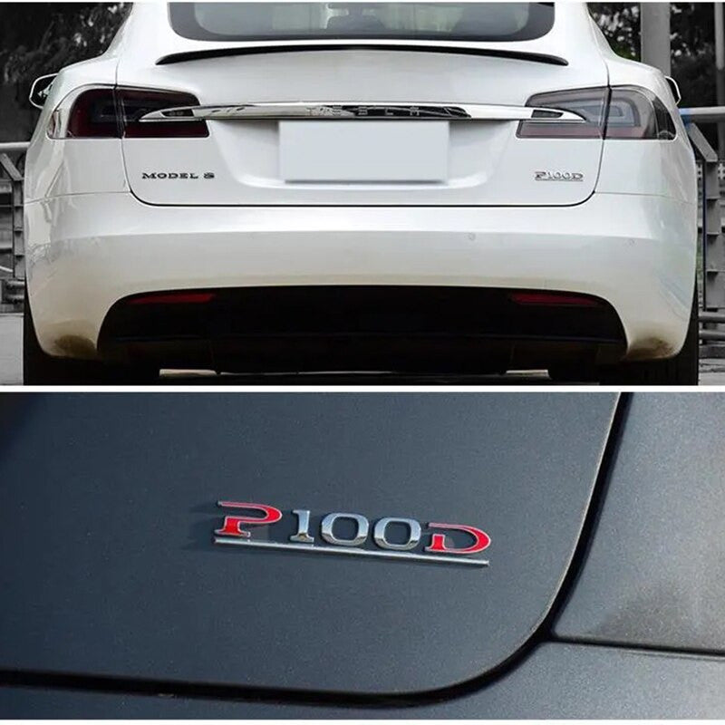 P75D P80D P90D P100D Badge Tesla Rear Trunk Lid Emblem Decal for Model 3 X S Y - larahd