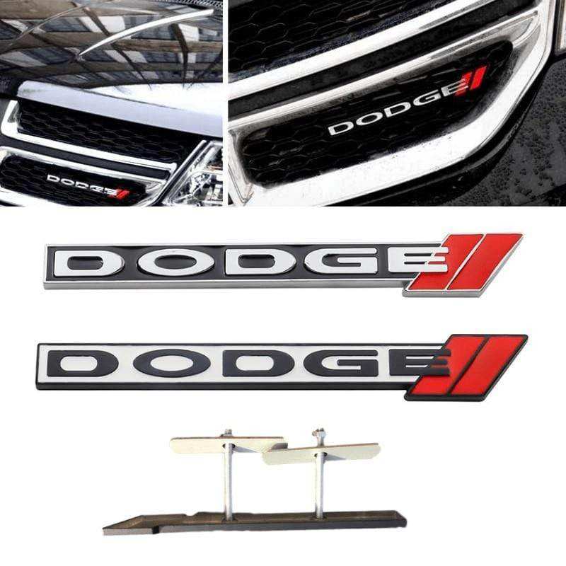 3D Metal Car Styling Front Grille Emblem Sticker for Dodge Charger Challenger Ram Viper Jcuv Caravan Durango SRT Auto Decoration - larahd