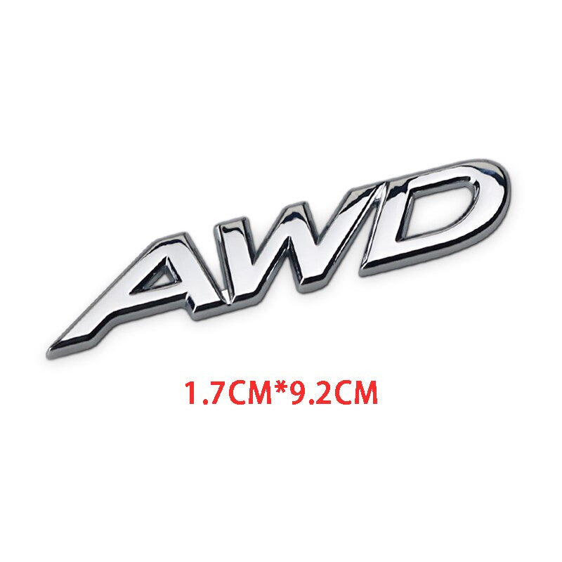 Metal AWD Car Trunk Rear Fender Emblem Badge Decals Sticker 4WD SUV - larahd