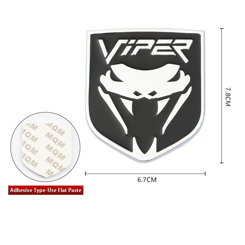 3D Metal Snake Cobra Viper Badge Emblem Stickers Rear Decal For Ford Mustang Shelby - larahd