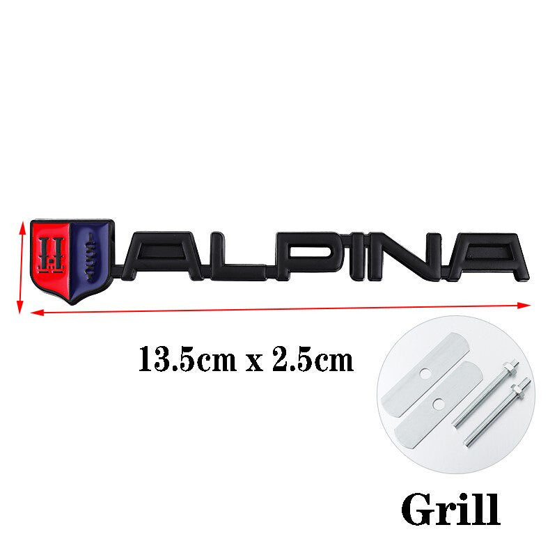 Metal Alpina Grille Emblem Badge Auto Trunk Rear Tailgate sticker