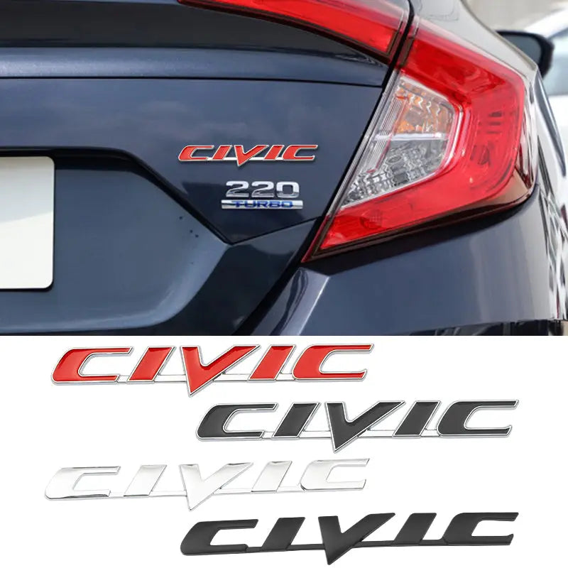 3D Metal VTEC i-VTEC CIVIC Sticker Emblem Badge Decals for Honda City Civic Accord - larahd