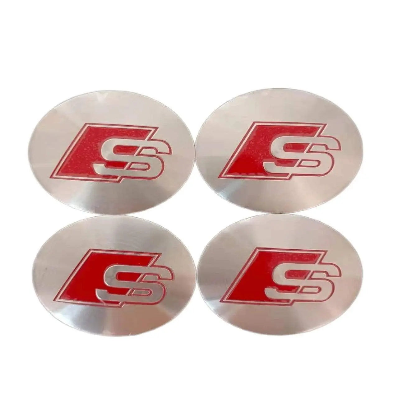 4pcs 56mm Audi RS Sline Quattro a3 a4 a5 a6 tt a4l q3 q5 q7 Car Wheel Center Hub Cap Sticker Emblem Badge Decal - larahd