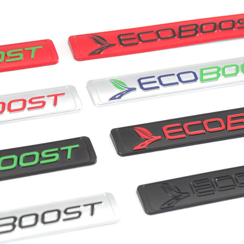 Metal Ecoboost Sticker Emblem Badge Decal for Ford Focus 2 3 4 Fiesta Kuga Escape Mondeo Edge - larahd