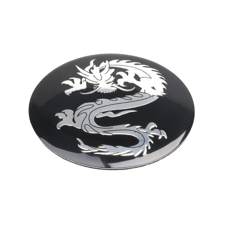 4pcs Dragon logo Car Steering tire Wheel Center car sticker Hub Cap Emblem Badge Decals For decoration